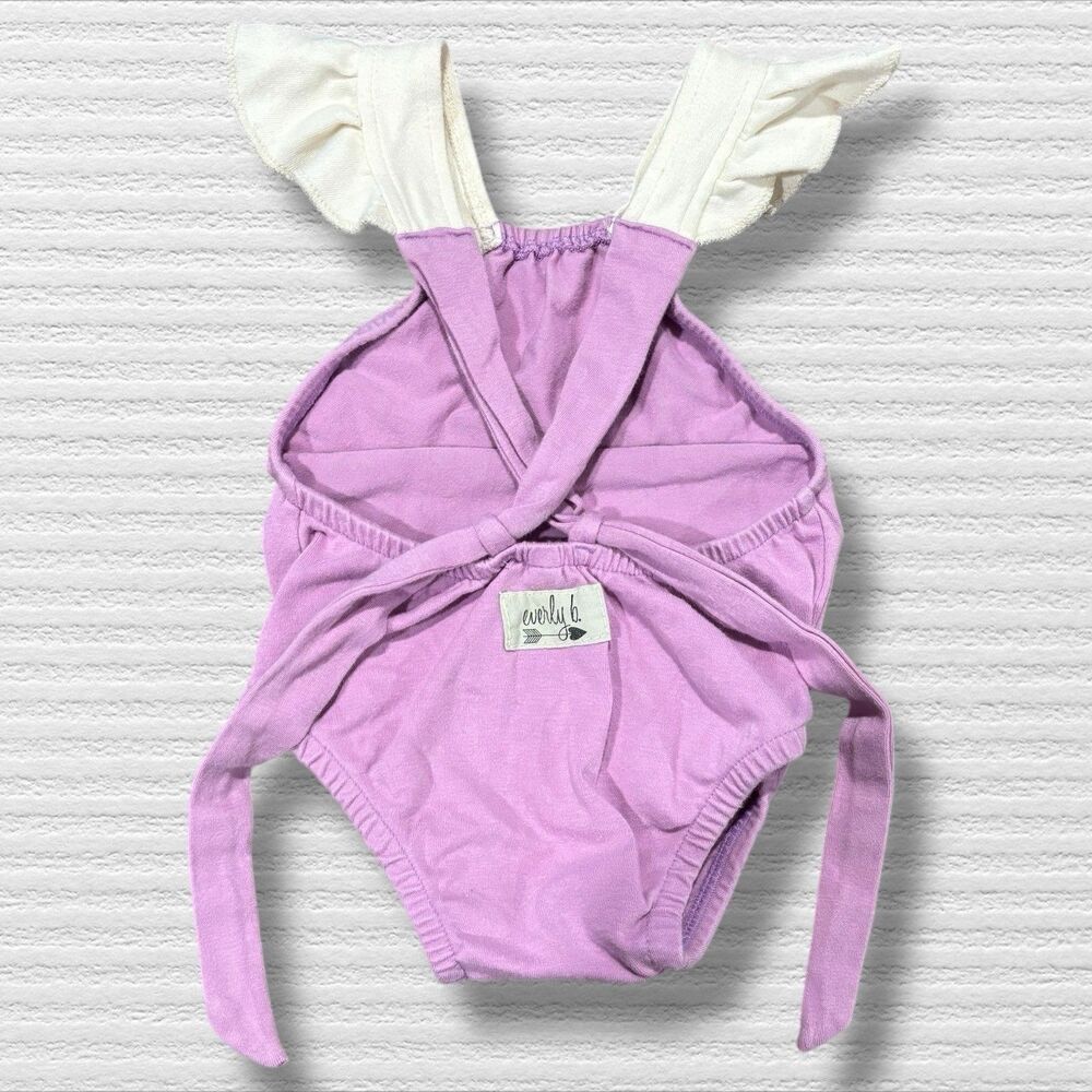 Everly B. Purple Flutter Strap Romper Size 3/6 Months